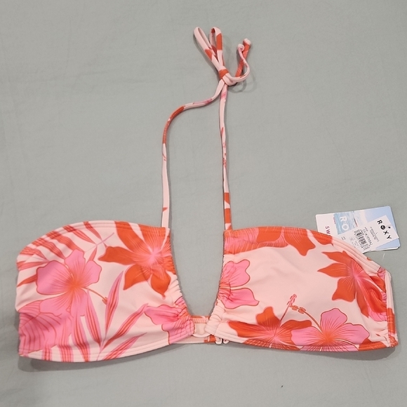 Roxy PT Beach Classics Fashion Tri Pink and Orange Tropical Bikini - Picture 4 of 6